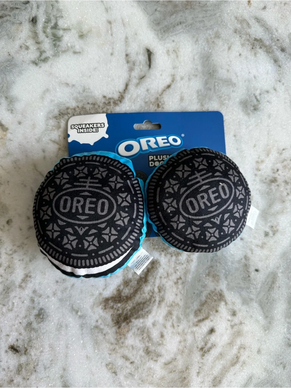 Plush Oreo Cookie squeaky Dog Toy Set